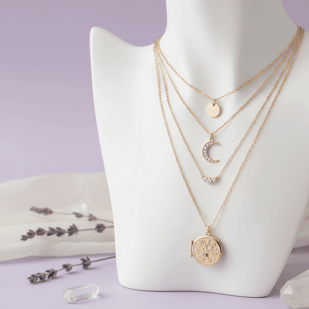 Layered Charm Necklace Set